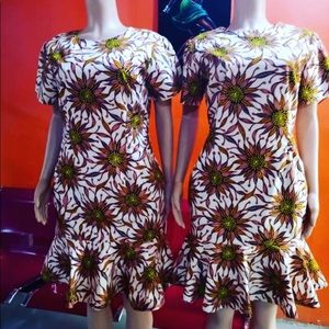 African Ankara knee length dress